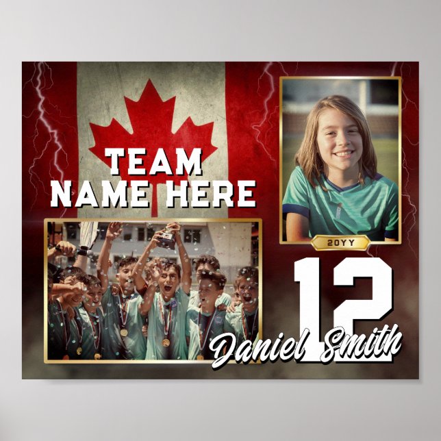 Anpassningsbar Sports Memory Mall Canada Flagga Poster (Framsidan)