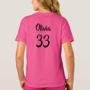 Anpassningsbar Sports Namn Number Girls' T-Shirt