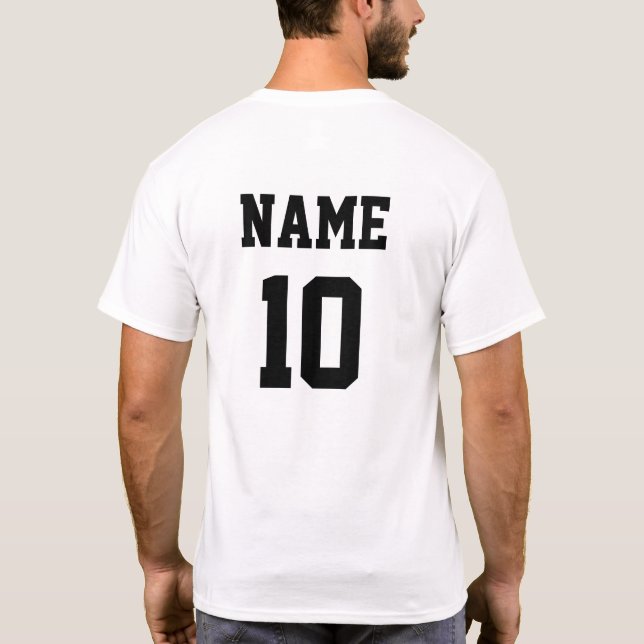 Anpassningsbar Sports Team Front Back Namn och Num T Shirt (Baksida)