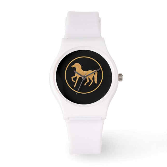 Anpassningsbar Sporty White Wristwatch: Year of th Armbandsur (Framsida)