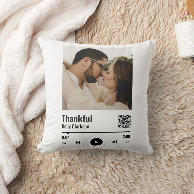 Anpassningsbar Spotify Couple Photo Music-annons Kudde (Filt)