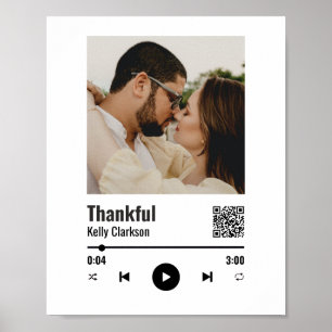 Anpassningsbar Spotify par Photo Music-årsdagen Poster
