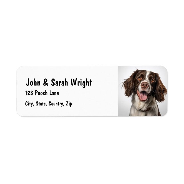 Anpassningsbar Springer Spain Hund Address Label Returadress Etikett (Framsidan)