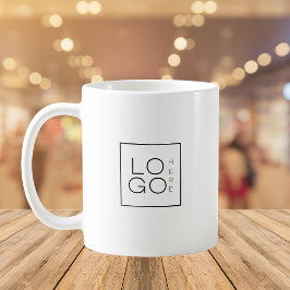 Anpassningsbar Square Business Logotyp Minimalist  Kaffemugg