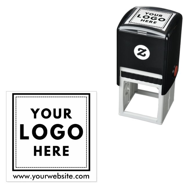 Anpassningsbar Square Logotyp Business Company web Självfärgande Stämpel (In Situ)