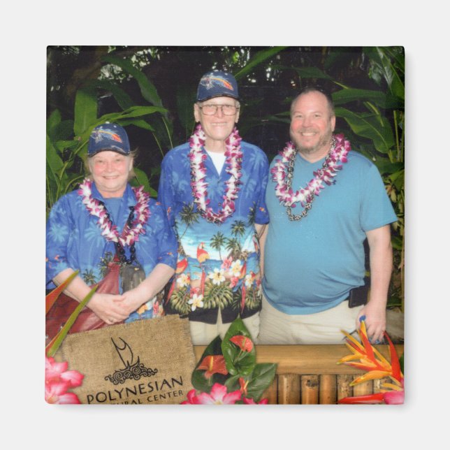 Anpassningsbar Square Magnet, Photo Hawaii Tourist Magnet (Framsidan)