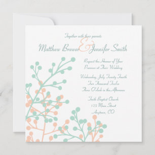 Anpassningsbar Square Rustic Blommigt Wedding bjud Inbjudningar