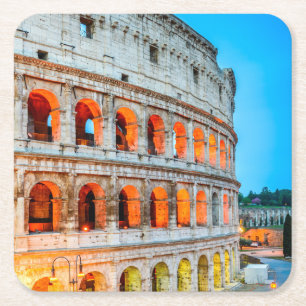 Anpassningsbar Square Underlägg Colosseum Rom Ital Papper Kvadrat