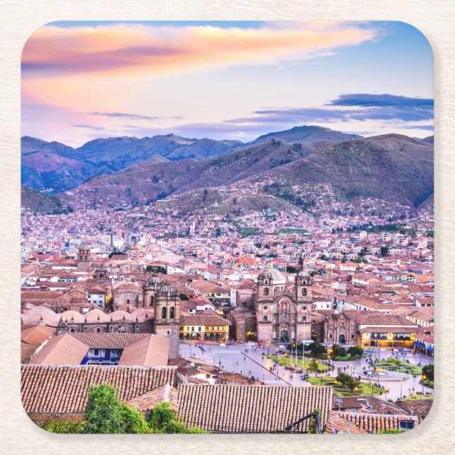 Anpassningsbar Square Underlägg Cusco (Framsidan)