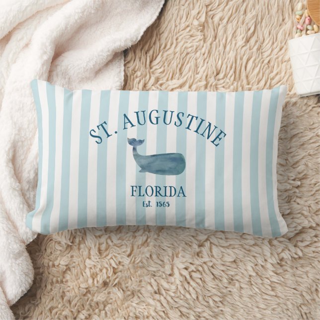 Anpassningsbar St Augustine Florida Est Beach Whal Lumbarkudde (Filt)