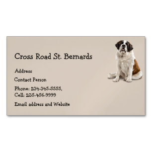 Anpassningsbar St. Bernard Hund Pet Animal Logotyp Magnetiska Visitkort