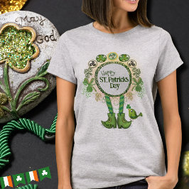 Anpassningsbar St. Patrick's Day Bird med Shamrock T Shirt