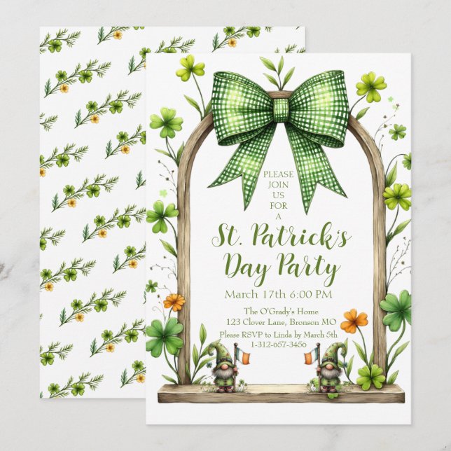 Anpassningsbar St. Patrick's Day-inbjudan  Inbjudningar (Fram/baksida)