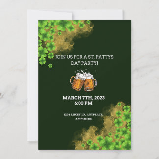 Anpassningsbar St. Patricks Day Party-inbjudan Inbjudningar