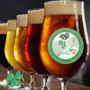 Anpassningsbar St patrick's day Shamrock Little Gi Runt Klistermärke