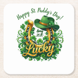 Anpassningsbar St. Patrick's Day Underlägg Papper Kvadrat
