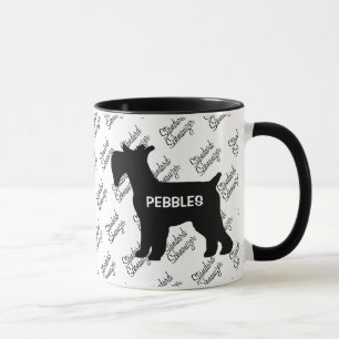 ANPASSNINGSBAR Standard Schnauzer Hund Silhouette Mugg