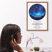 Anpassningsbar Star Karta Poster - årsdag, Bröllop