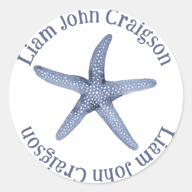 Anpassningsbar Starfish Sticker Runt Klistermärke (Framsida)
