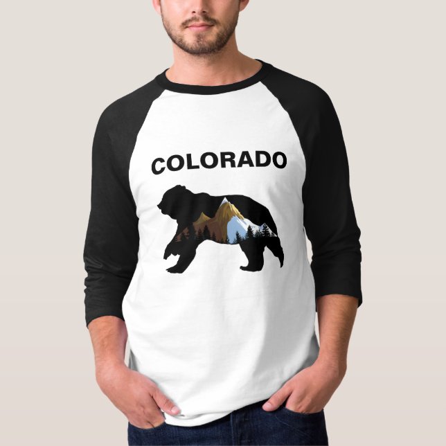 Anpassningsbar State Namn T-Shirt with Bear Silhou (Framsida)