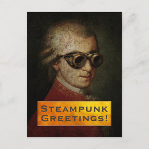 Anpassningsbar Steampunk Mozart Stationery Vykort