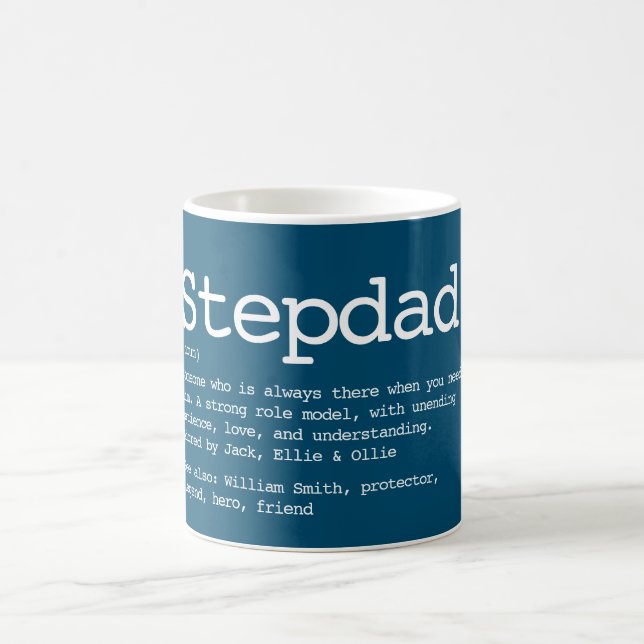 Anpassningsbar Stepdad Definition Typography Blue Kaffemugg (Center)