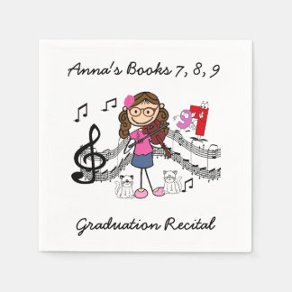 Anpassningsbar Stick figur Violin Player Pappra Na Pappersservett