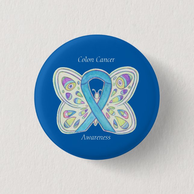 Anpassningsbar-stift i Colon Cancer Butterfly Awar Knapp (Framsida)