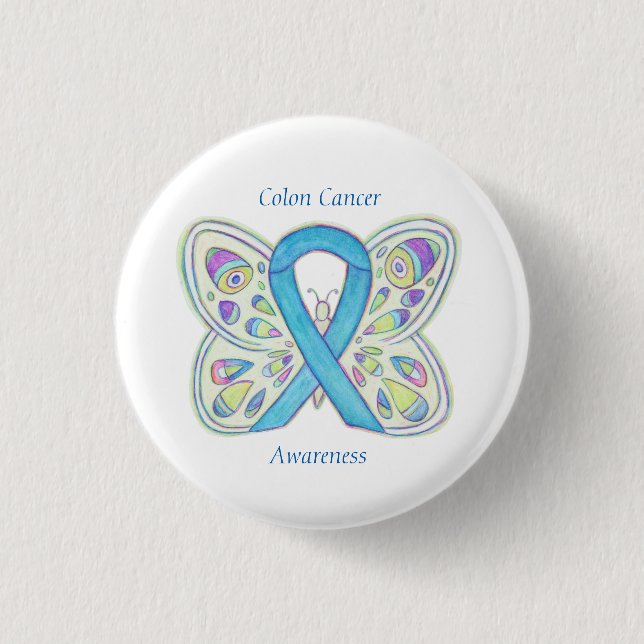 Anpassningsbar-stift i Colon Cancer Butterfly Awar Knapp (Framsida)