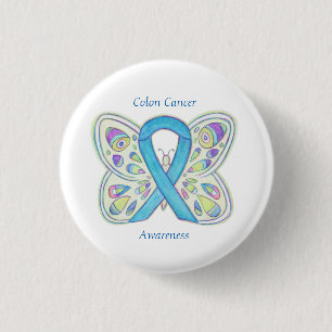 Anpassningsbar-stift i Colon Cancer Butterfly Awar Knapp
