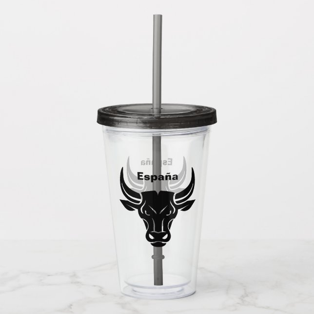 Anpassningsbar Stilized Bull tumblare Take Away Mugg (Framsida)