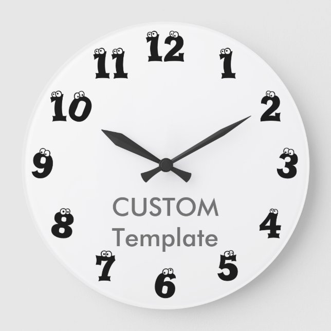 Anpassningsbar stor 10,75-tums ROUND Wall Clock EY Klocka (Framsida)