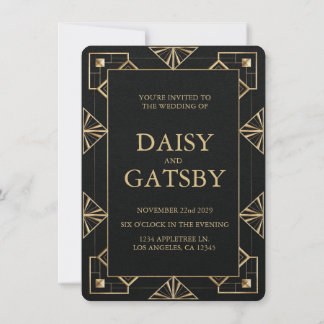 Anpassningsbar Stor Gatsby Spara Datum Inbjudningar