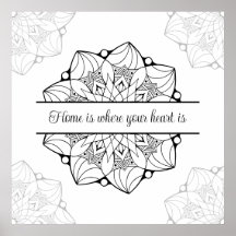 Anpassningsbar Stor Mandala Vuxen Coloring Poster