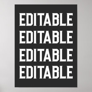Anpassningsbar Stor stor teckensnittstext Anpassa  Poster