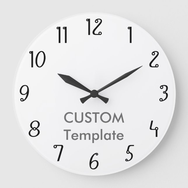 Anpassningsbar Stora 10,75-tums ROUND Wall Clock C Stor Klocka (Framsida)