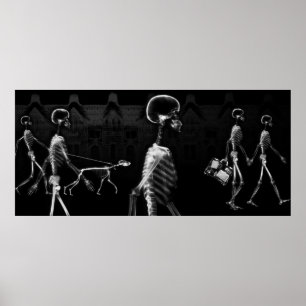 Anpassningsbar Storlek X-Ray Skeleton Aquarium Bac Poster