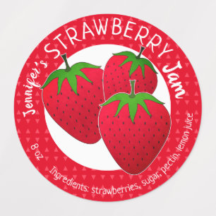 Anpassningsbar Strawberry Sylt Burk Klistermärke