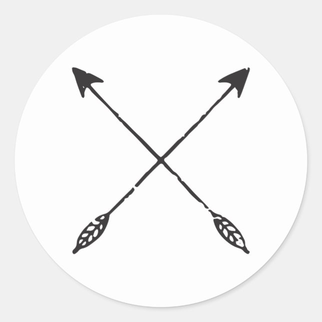 Anpassningsbar, stressad pilfästsymbol runt klistermärke (Framsida)