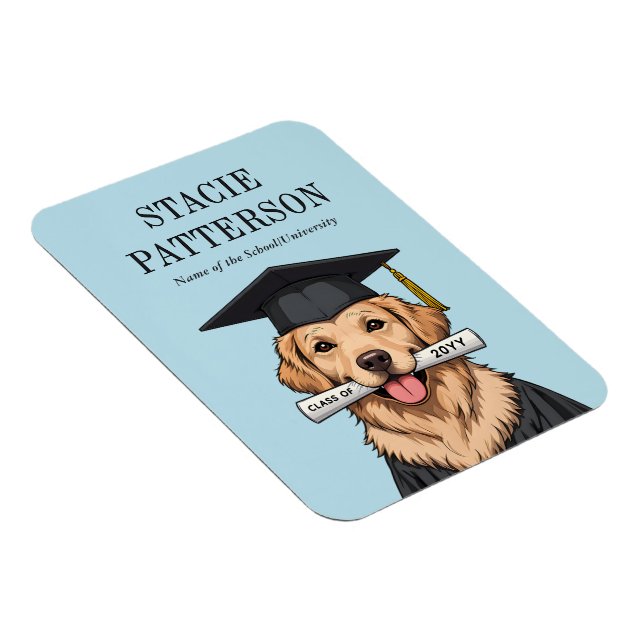 Anpassningsbar Studenten Cute Golden Retriever Hun Magnet (Högersidan)