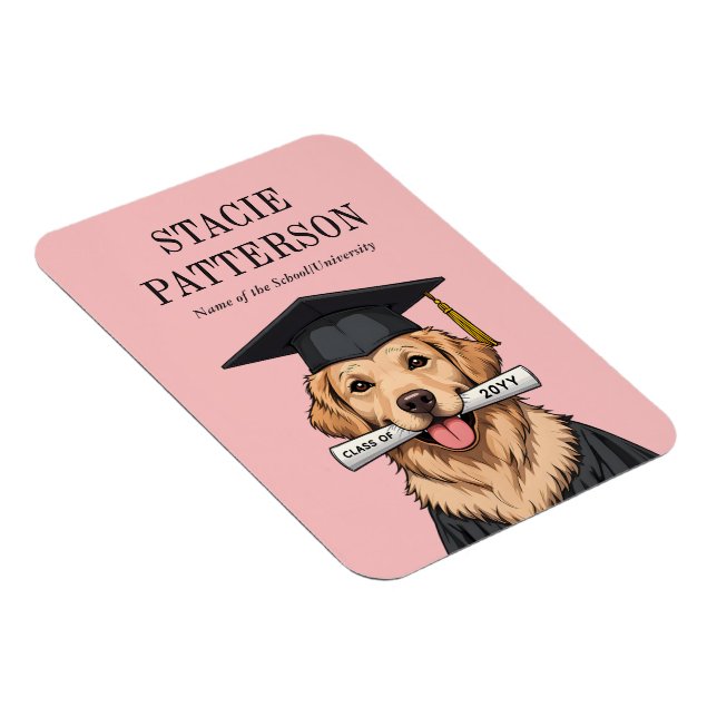 Anpassningsbar Studenten Cute Golden Retriever Hun Magnet (Högersidan)