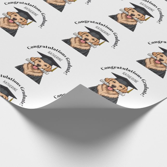 Anpassningsbar Studenten Cute Golden Retriever Hun Presentpapper (Hörn)