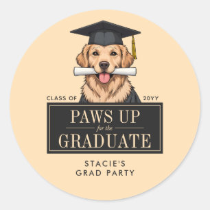 Anpassningsbar Studenten Cute Golden Retriever Hun Runt Klistermärke