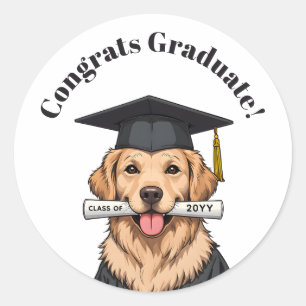 Anpassningsbar Studenten Cute Golden Retriever Hun Runt Klistermärke