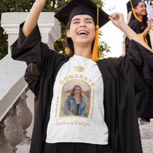 Anpassningsbar studenten fotograd gratulerar grad t shirt