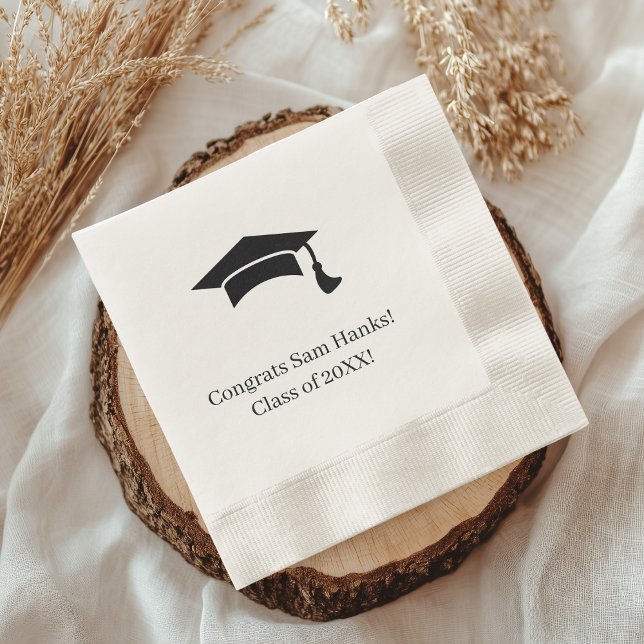 Anpassningsbar Studenten, klass 2025 Personlig Gra Pappersservett (Skapare uppladdad)