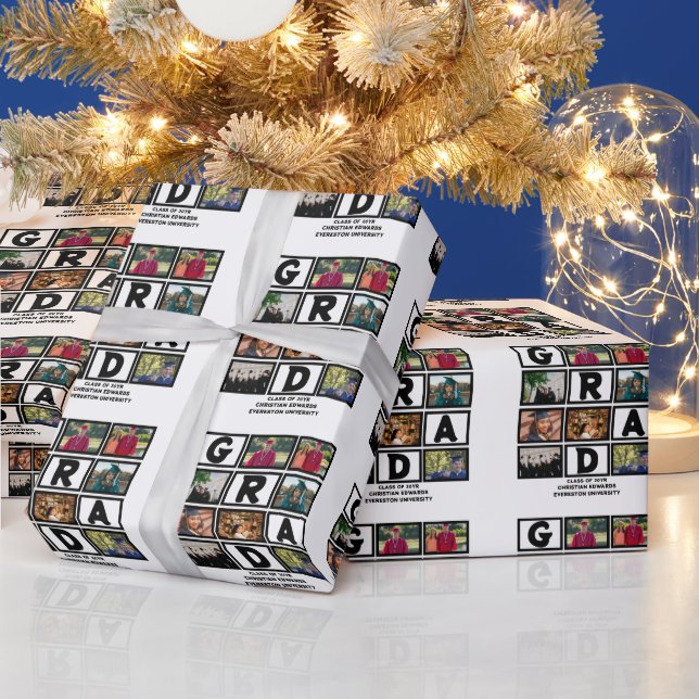 Anpassningsbar Studenten klass 8 fotokollage år 8 Presentpapper (Helgdagar)