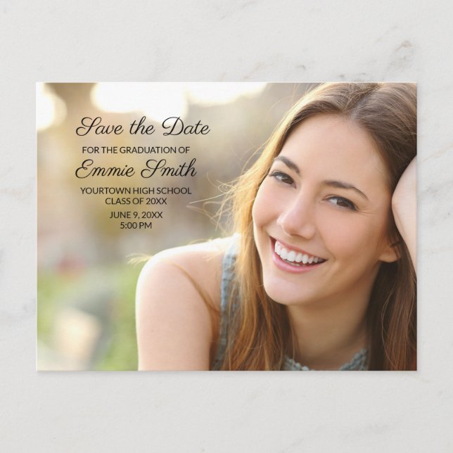 Anpassningsbar Studenten Photo Spara Adress Tillba Vykort (Framsida)