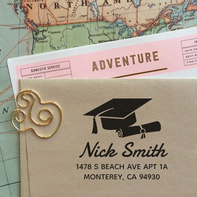 Anpassningsbar Studenten Returadress Självfärgande Stämpel (Skapare uppladdad)