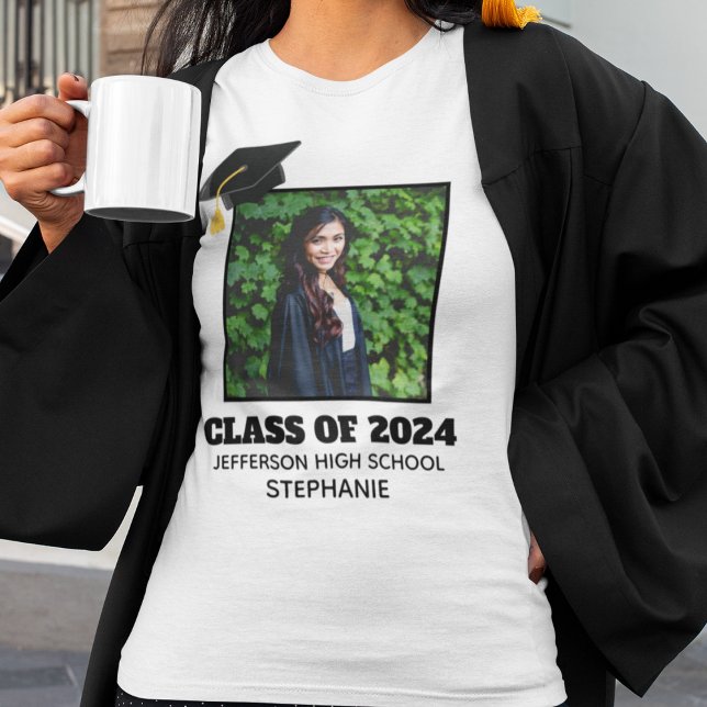 Anpassningsbar Studenten Senior Porträtt Photo Wom T Shirt (Skapare uppladdad)